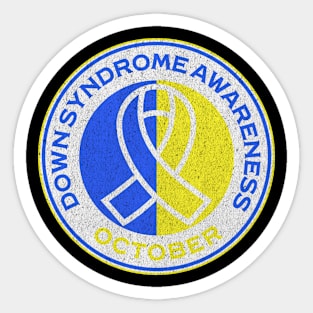 Down Syndrome Awareness October Blue And Yellow Ribbon Sticker